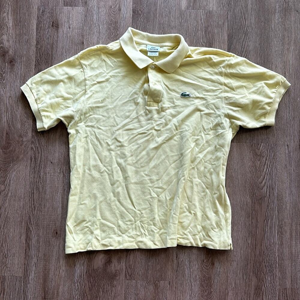 Lacoste Classic Fit L.12.12 Short Sleeve Polo Shirt Yellow Size EU 5 US Large